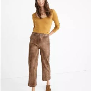Madewell Slim Emmett Wide-Leg Crop Pants, Check 26